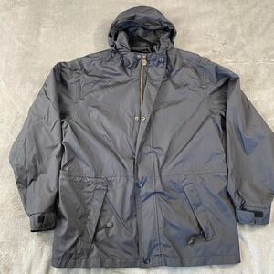 Outback Trading Co Pak-a-Roo Parka Mens S‎ Black 2405 Hooded Rain Hiking Jacket